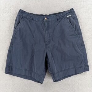 Kahala Shorts Mens 34 Blue Chino Elastic Waist 8 Inseam Casual Beach Hawaiian